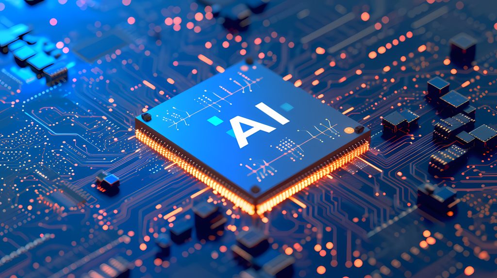Powerful Computer Processor Microchip With The Word Representing Artificial Intelligence, Ai Technology
