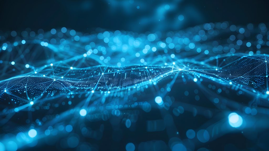 Futuristic New Technology Background, Data Link Illustration, Blue Colors